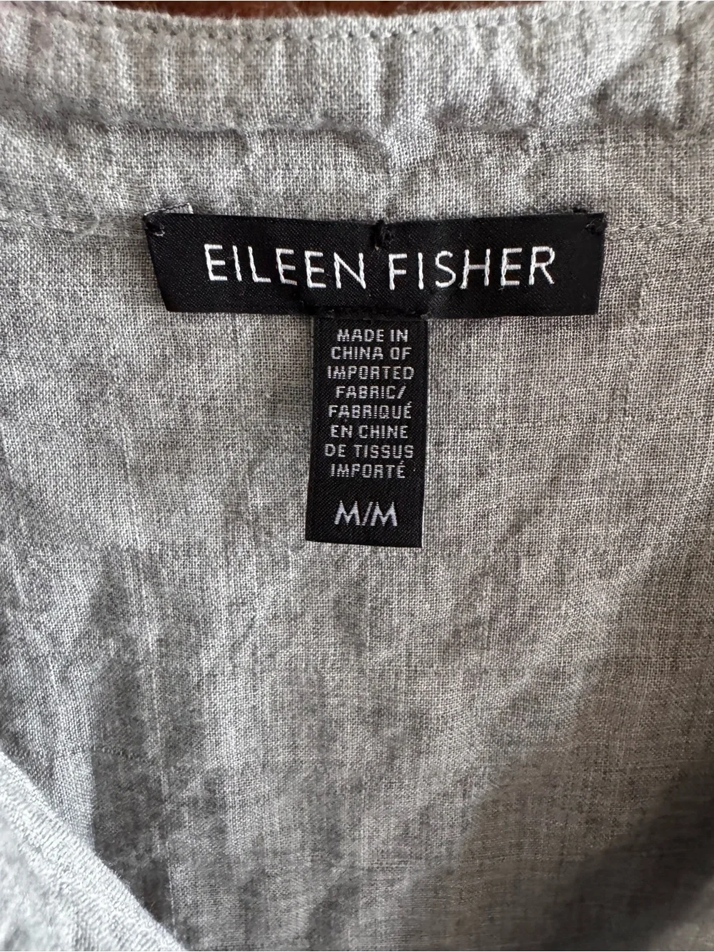 Eileen Fisher Gray Button-Front Washable Linen Duster/Tunic